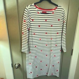 Striped Dress with Heart Pattern